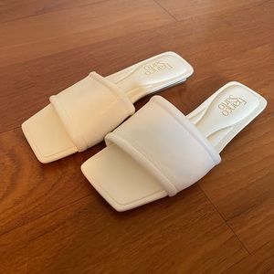 Franco Sarto White Mule Sandal Slides